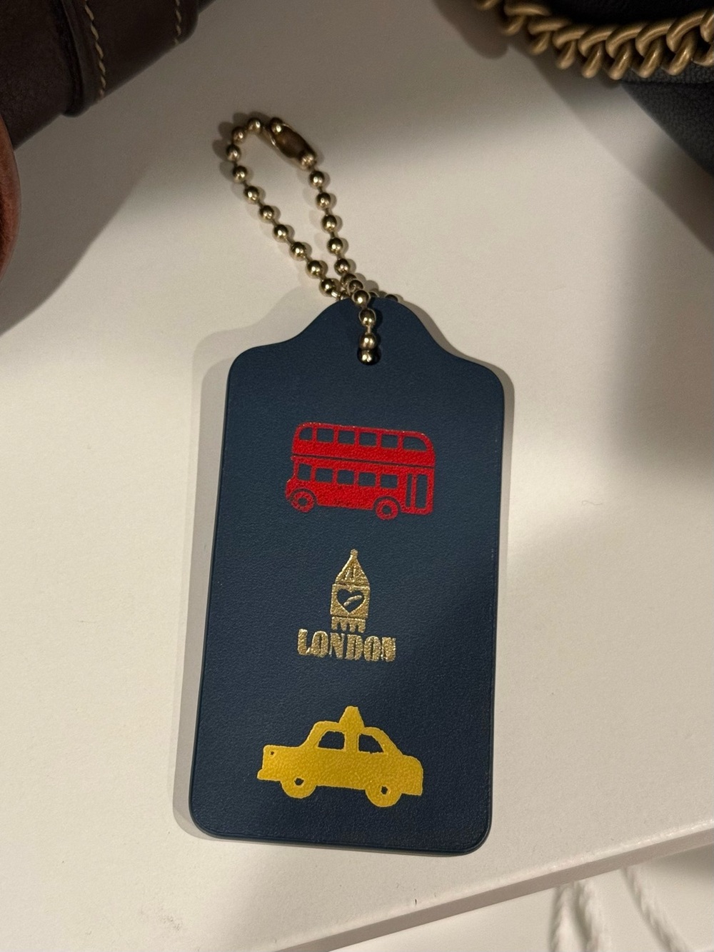 Coach London icons large hangtag Navy